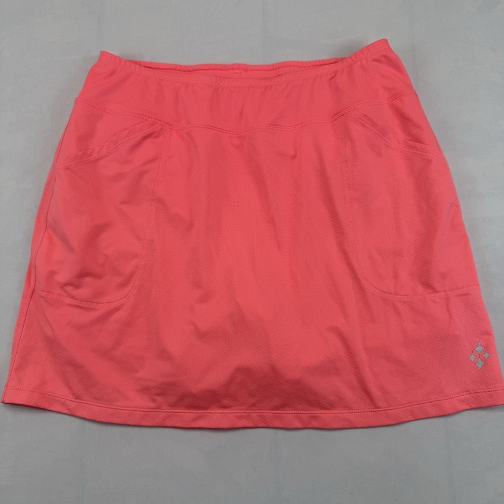 JoFit Coral Pink Golf Skort L Athletic Pull On Pockets Tennis Walking